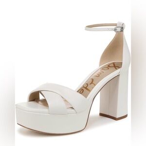 Sam Edelman Julian Platform Heel Size 10.5 NWT Bright White